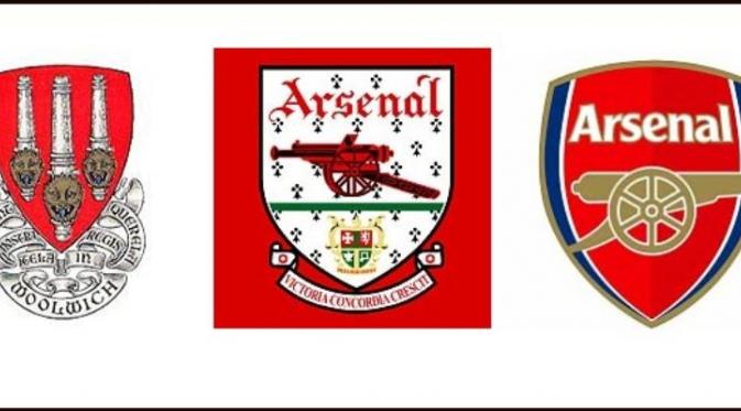 Transformasi logo Arsenal. Terakhir, The Gunners merubah logo mereka pada 2002. (arsenalfc.com)