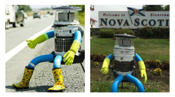 Robot hitchBOT ini berkelana ke berbagai tempat. (Sumber CBC News)