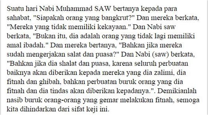 Postingan Mulan Jameela mengutip hadist Nabi Muhammad SAW (Twitter/@JameelaOfficial)