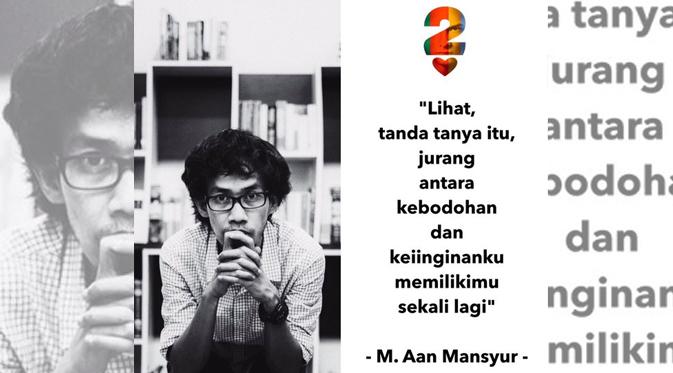 Aan Mansyur, penyair yang menulis puisi-puisi di AADC 2. (foto: twitter.com/miralesmana)
