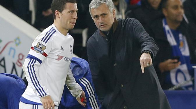 Eden Hazard hanya menciptakan empat assist dalam 24 pertandingan Chelsea di edisi 2015-16. (Reuters/John Sibley)