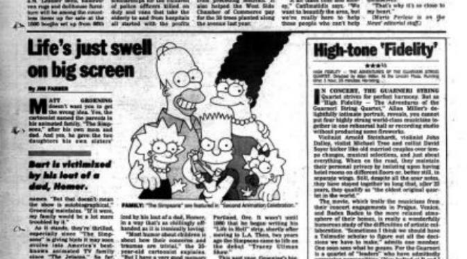 Tanggal 17 Desember 1989, serial The Simpsons tayang perdana.