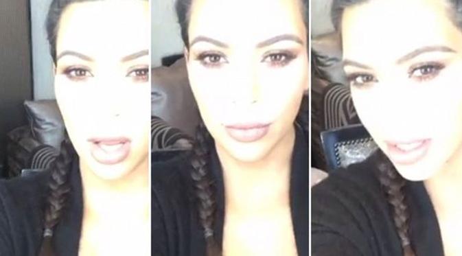 Kim Kardashian muncul perdana ke publik. (foto: mirror.co.uk)