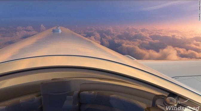 Desain SkyDeck bisa diaplikasikan pada berbagai jenis pesawat, dari jet pribadi hingga komersil. (CNN)