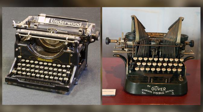 Mesik tik merk Underwood dan Oliver Typewriter Company. (foto: antiques.lovetoknow.com)