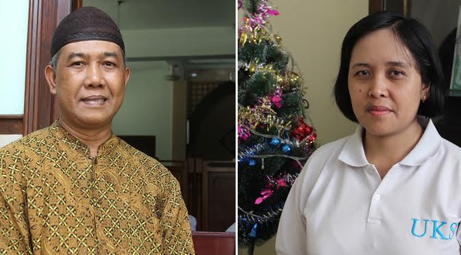 Umat Muslim dan Kristen saling menghormati saat perayaan Maulid Nabi dan Natal di Solo. (Liputan6.com/Reza Kuncoro)