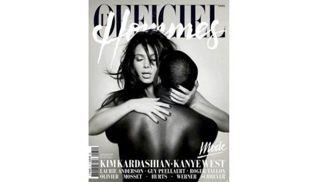 Kim Kardashian di sampul majalah Perancis,  L'Officiel Hommes pada 2013 (sumber. Time.com)
