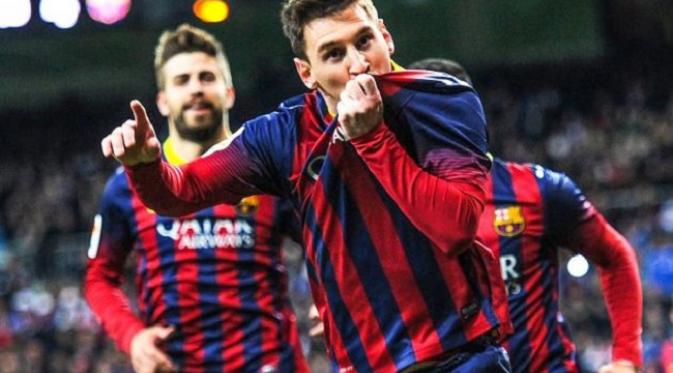 Lionel Messi saat mencetak hattrick ke gawang Real Madrid (worldsoccertalk)