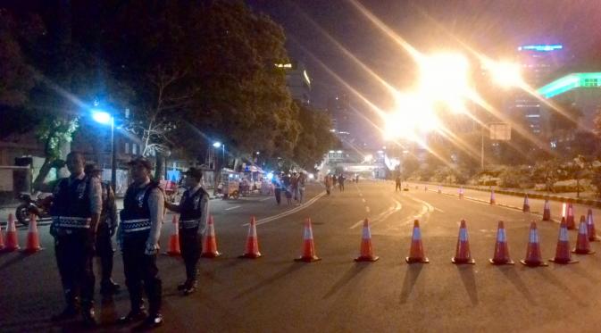 Perayaan Car Free Night (CFN) terbilang sepi peminat. Warga lebih memilih menghabiskan malam tahun baru ke kawasan Monas, Jakarta Pusat. (Liputan6.com/Ahmad Romadoni)