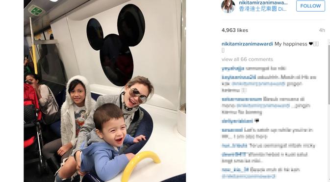 Nikita Mirzani liburan ke Hong Kong bersama kedua anaknya. (foto: instagram.com/nikitamirzanimawardi)