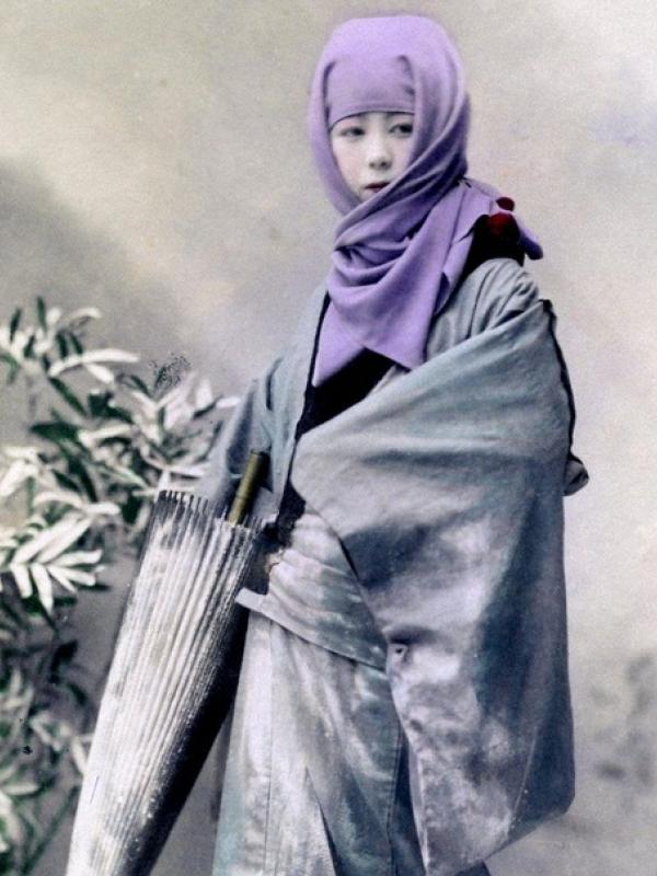 Okoso Zukin, busana tradisional Jepang yang mirip baju muslimah syariah | Via: pinterest.com