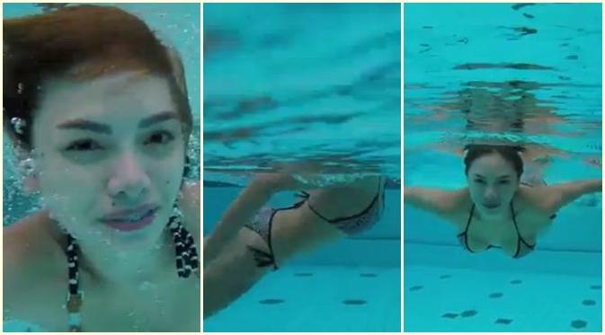 Nikita Mirzani berenang saat waktu luang. (Vidio.com)