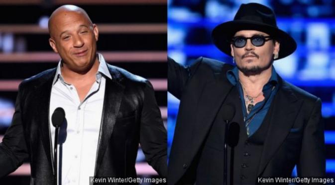 Vin Diesel dan Johnny Depp di People's Choice Awards 2016. foto: cinema blend