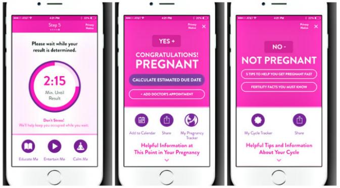 Alat uji kehamilan ini terhubung menggunakan Bluetooth. (Sumber USA Today)