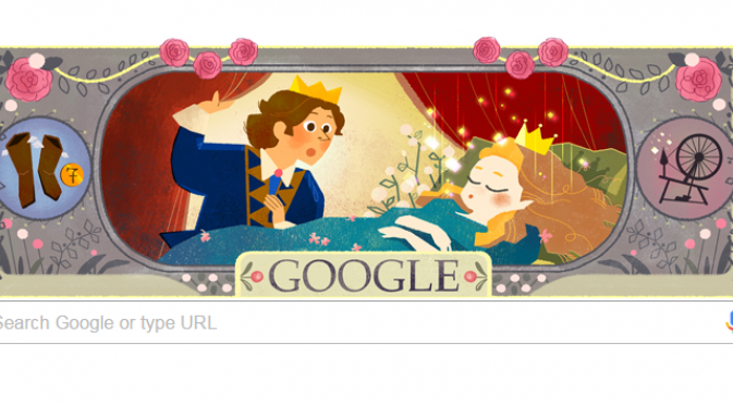 Google Doodle yang dipersembahkan untuk Charles Perrault. | via: Google