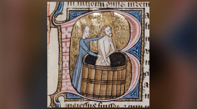 Mandi dalam ilustrasi abad pertengahan. (foto: Medievalist)