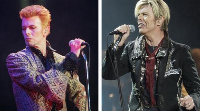 Bowie di tahun 1997 dan 2003. (foto: AP)