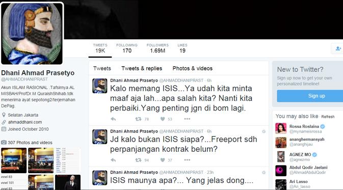 Twitter Ahmad Dhani minta maaf ke ISIS