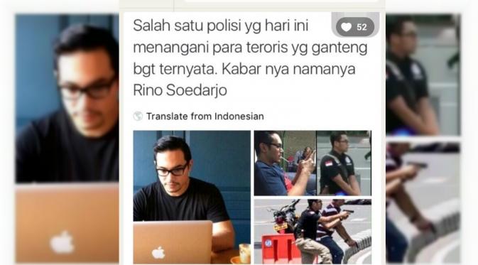 Postingan heboh di dunia maya yang menunjukkan polisi ganteng. (Media Sosial) 