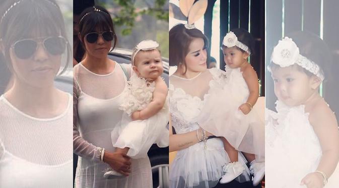 Gaun anak Olla Ramlan yang mirip dengan kepunyaan putri Kourtney Kardashian. (foto: instagram.com/ollaramlanaufar)