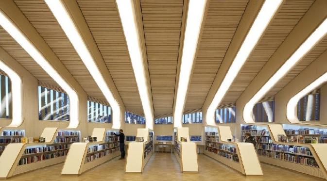Perpustakaan dan Pusat Kultur Vennesla; Vennesla, Norwegia (sumber. Huffingtonpost.com)