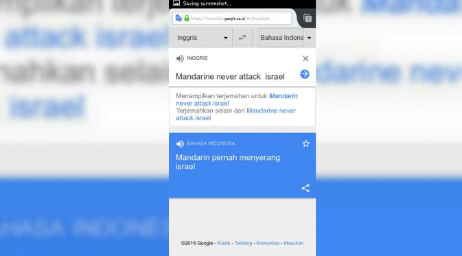 Salah terjemahan Google Translate diduga karena bug dalam aplikasi. 