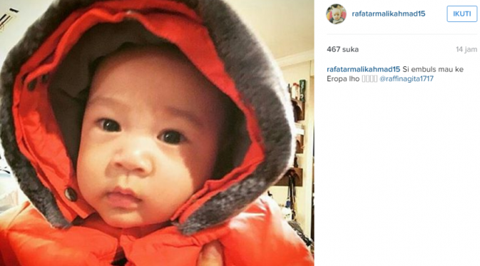 Raffi Ahmad membeli pakaian musim dingin untuk putranya, Rafathar sebelum berlibur ke Eropa [foto: instagram/rafatarmalikahmad15]