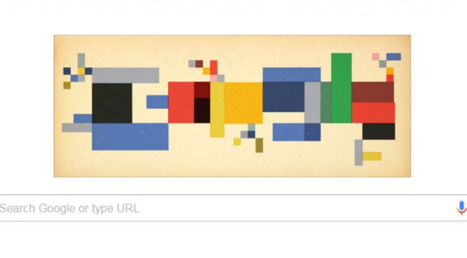 Google Doodle yang dipersembahkan untuk Sophie Tauber-Arp. | via: Google