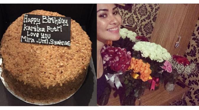 Kue pemberian dari teman-teman Kartika Putri di ulang tahunnya ke-25 [foto: instagram/kartikaputriworld]
