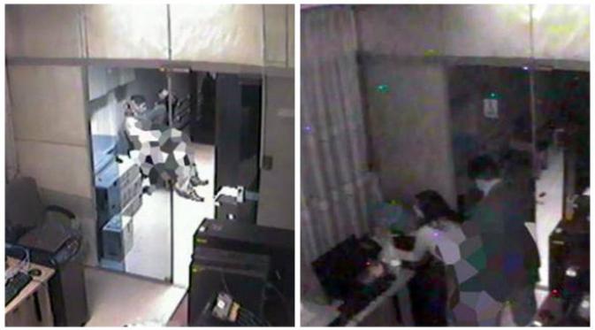 Unggahan rekaman kamera pengawas gedung pemerintah di Oruro, Bolivia. (Sumber Daily Mail)
