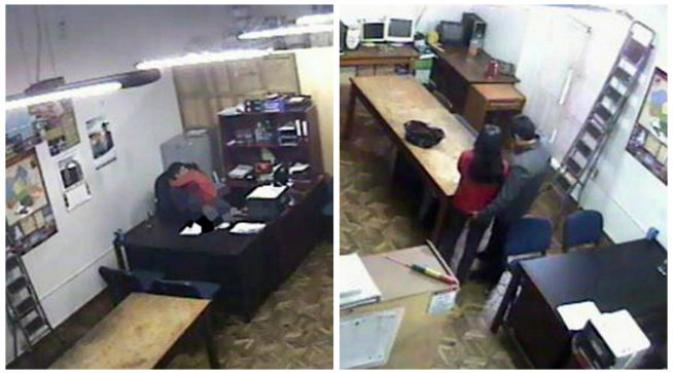Unggahan rekaman kamera pengawas gedung pemerintah di Oruro, Bolivia. (Sumber Daily Mail)