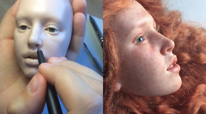 Saking mendetail wajahnya, ada yang menganggap boneka buatan Zajkov mengerikan. (foto: Instagram/michael_zajkov)