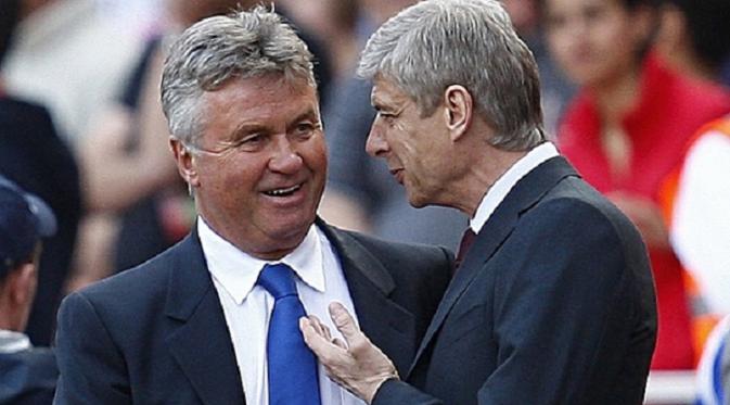 Guus Hiddink dan Arsene Wenger masuk dalam daftar kandidat pelatih baru Inggris. (AFP)