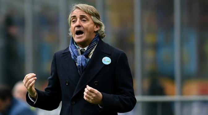 Pelatih Inter Milan asal Italia, Roberto Mancini. (AFP/Alberto Pizzoli)