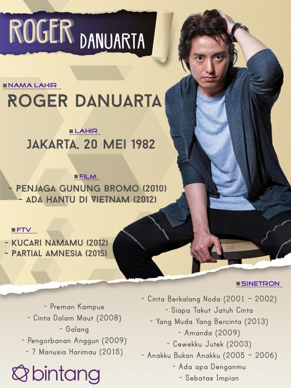 Celeb Bio Roger Danuarta (Fotografer: Galih W Satria, Desain: Denti Ebtaviani/Bintang.com)