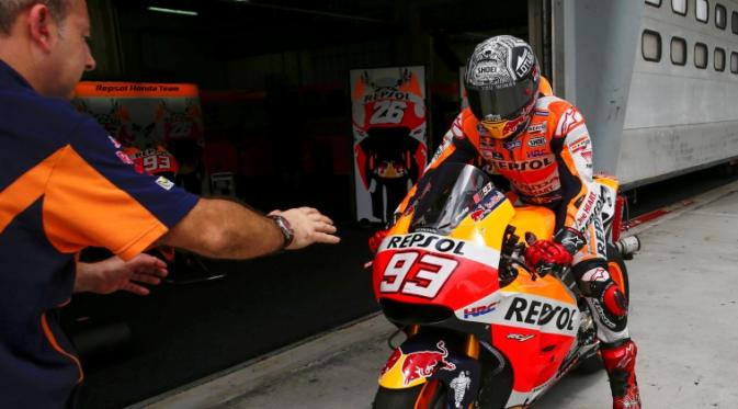 Pebalap Spanyol, Marc Marquez, mengakui motor Yamaha jauh lebih kencang dibandingkan Honda.