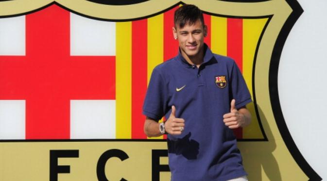 Neymar bergabung dari Santos ke Barcelona pada musim panas 2013. (AFP/Josep Lago)