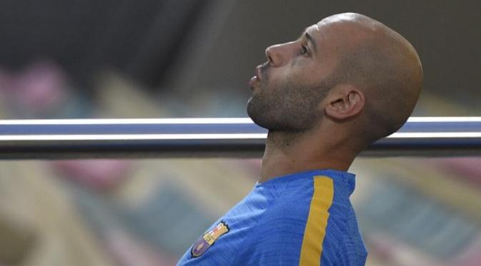 Pemain Barcelona asal Argentina, Javier Mascherano. (AFP/LLuis Gene)