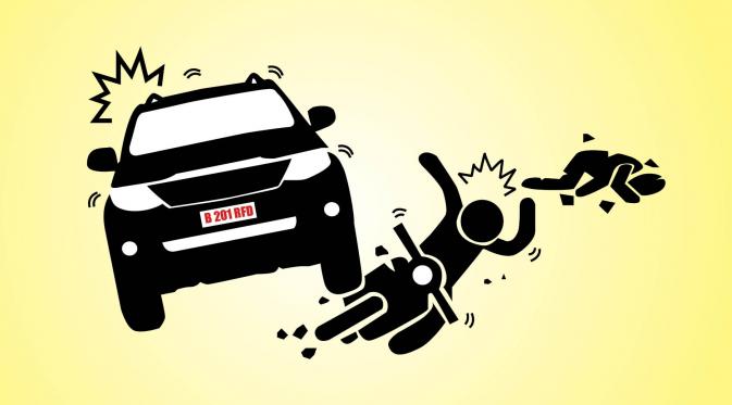 Ilustrasi Fortuner VS Motor (liputan6.com/desi)