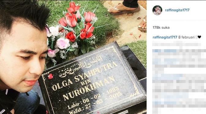 Raffi Ahmad kunjungi makam Olga Syahputra (Instagram)