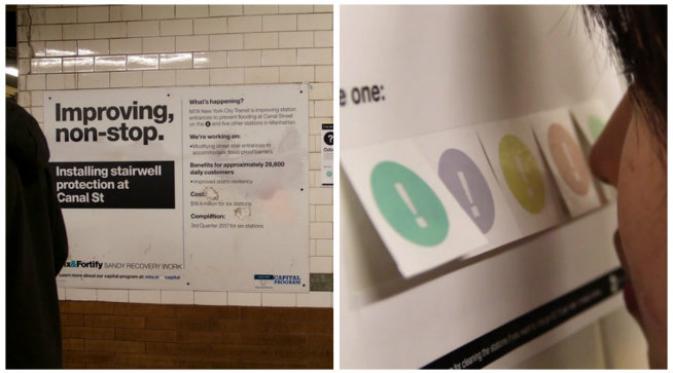 Seorang mahasiswi menggunakan cara tersendiri untuk mengajukan protes adanya bau di stasiun kereta bawah tanah. (Sumber untappedcities.com)