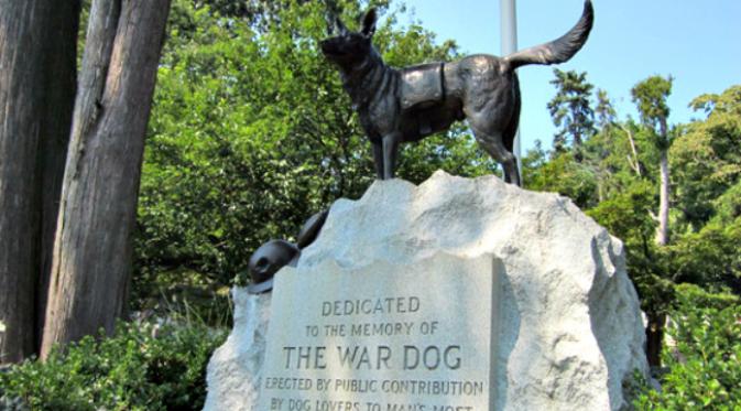Pemakaman hewan peliharaan di kota Hartsdale memiliki suatu monumen yang diabdikan untuk anjing-anjing dinas militer. (Sumber atlasobsura.com)