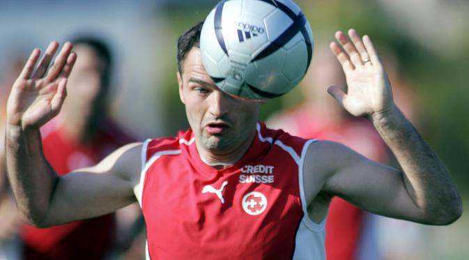 Legenda tim nasional Swiss, Stephane Chapuisat. (AFP/John Macdougall)