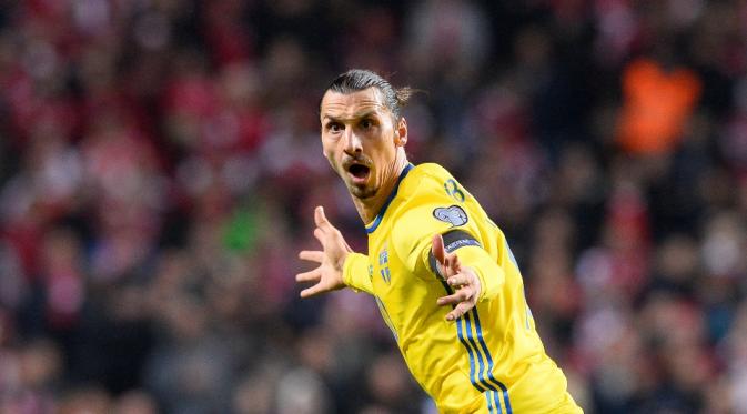 Bintang tim nasional Swedia, Zlatan Ibrahimovic. (AFP/Jonathan Nackstrand).