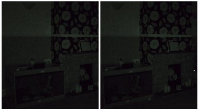Perhatikan wadah lilin yang terjatuh ke lantai dengan sendirinya di rumah berhantu ini. (Sumber cuplikan video Michael Magee)