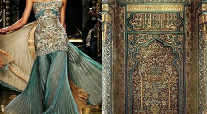 gaun terinspirasi tembok masjid (via: istimewa)
