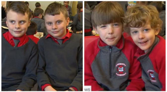 Sekolah di Irlandia ini memiliki 15 pasang siswa kembar di antara 470 muridnya. (Sumber The Mirror)
