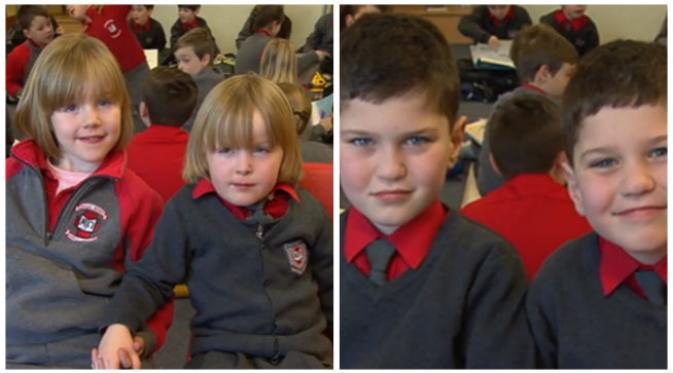 Sekolah di Irlandia ini memiliki 15 pasang siswa kembar di antara 470 muridnya. (Sumber The Mirror)