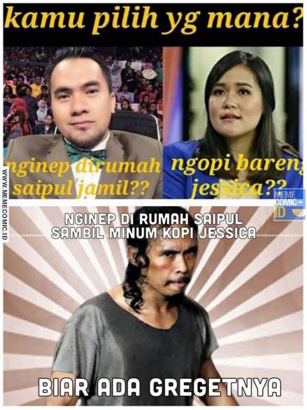 Meme Jessica Kumala Wongso dan Saipul Jamil | Via: facebook.com