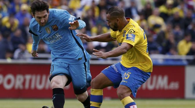 Lionel Messi saat melawan Las Palmas (reuters)